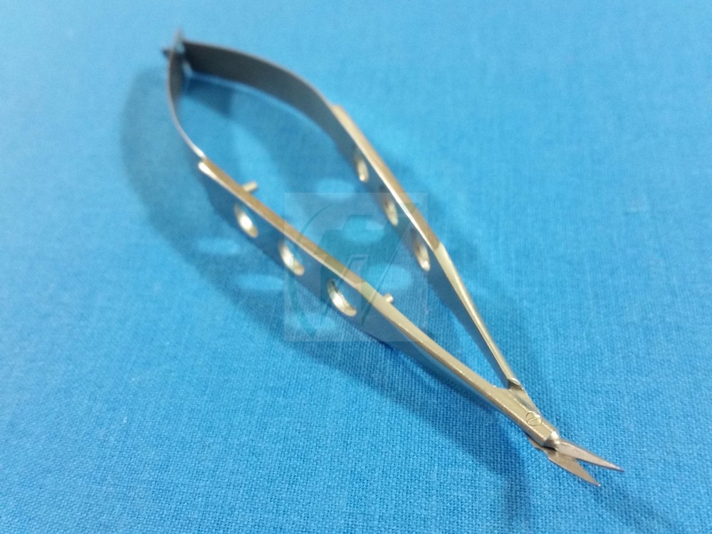 PREMIUM HIGH QUALITY VANNAS MICRO SURGICAL GRADE SCISSORS ANGLED FORWARD 4"