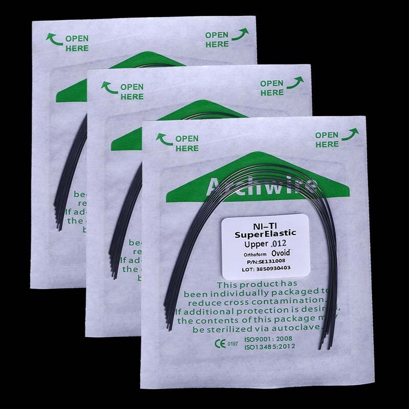 20PKS Dental Orthodontic Super Elastic Arch Wire Rectangular Ovoid 018*025 Lower