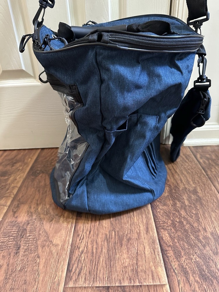 Blue Yarn Soft Sided Crochet Bag