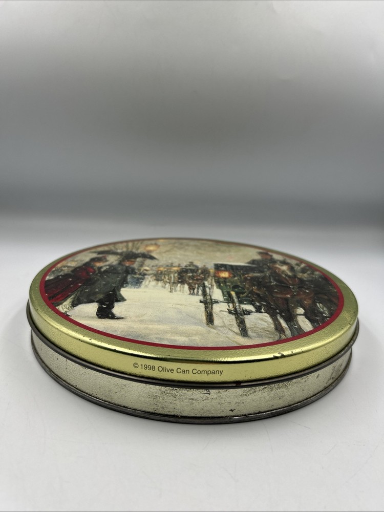 Vintage Tin Container by Alan Maley - A Gracious Era Round 7" EUC