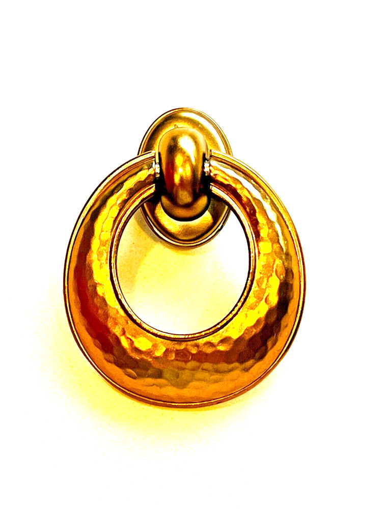 THOMASVILLE BRASS DRAWER RING PULLS / HANDLES / KNOBS HAMMERED FINISH