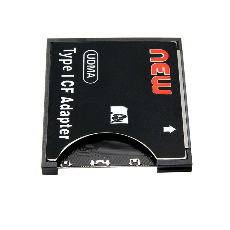 High Speed SDXC SDHC SD to CF Compact Flash Memory Card Reader Adapter black