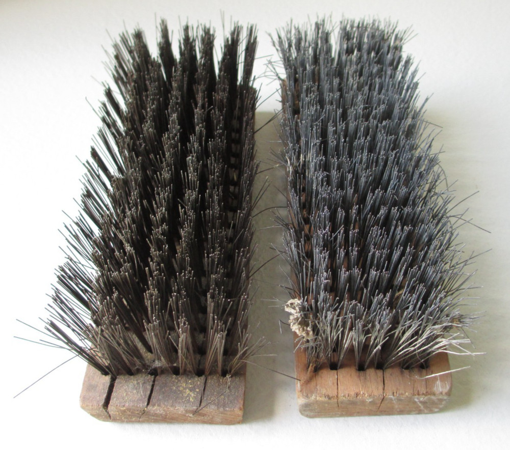 2 x Vintage USED Large Wire Brushes