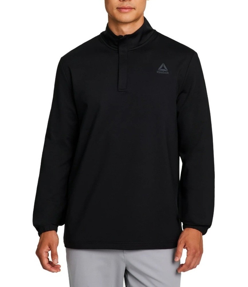 REEBOK Black 1/4-Zip Active Sports Athletic Pullover Long Sleeve