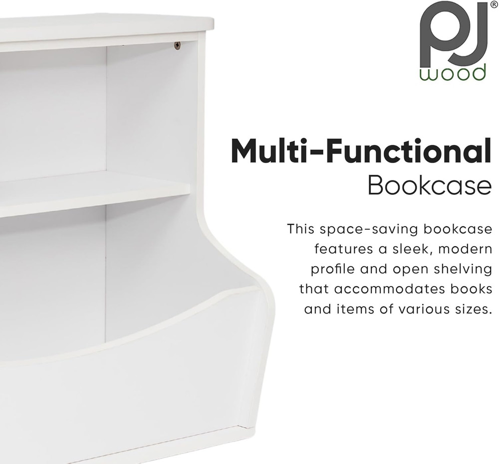 Elegant Multi-Functional White Bookcase for Home or Office Storage