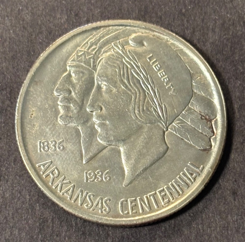 1936 D Arkansas Commemorative Half Dollar, low MS imo