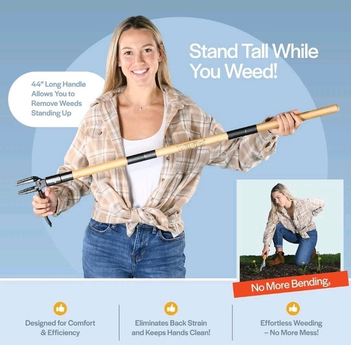 Weed Puller Tool, Stand Up Heavy Duty Weed Remover Tool with Long Handle NEW..66
