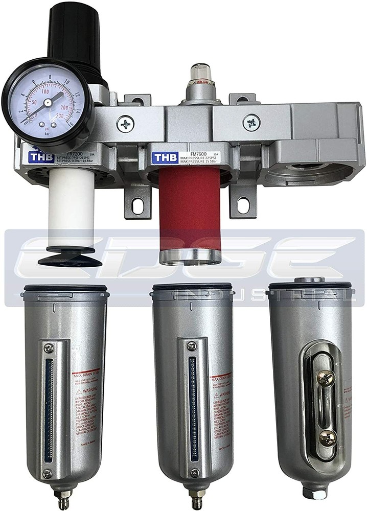 3/4" NPT, HEAVY DUTY COMPRESSED AIR FILTER REGULATOR COALESCING DESICCANT DRYER