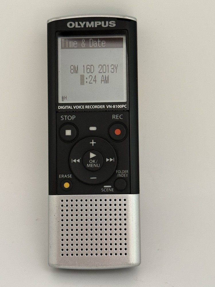 Olympus Digital Voice Recorder VN-8100PC TESTED-WORKING WITH CASE .