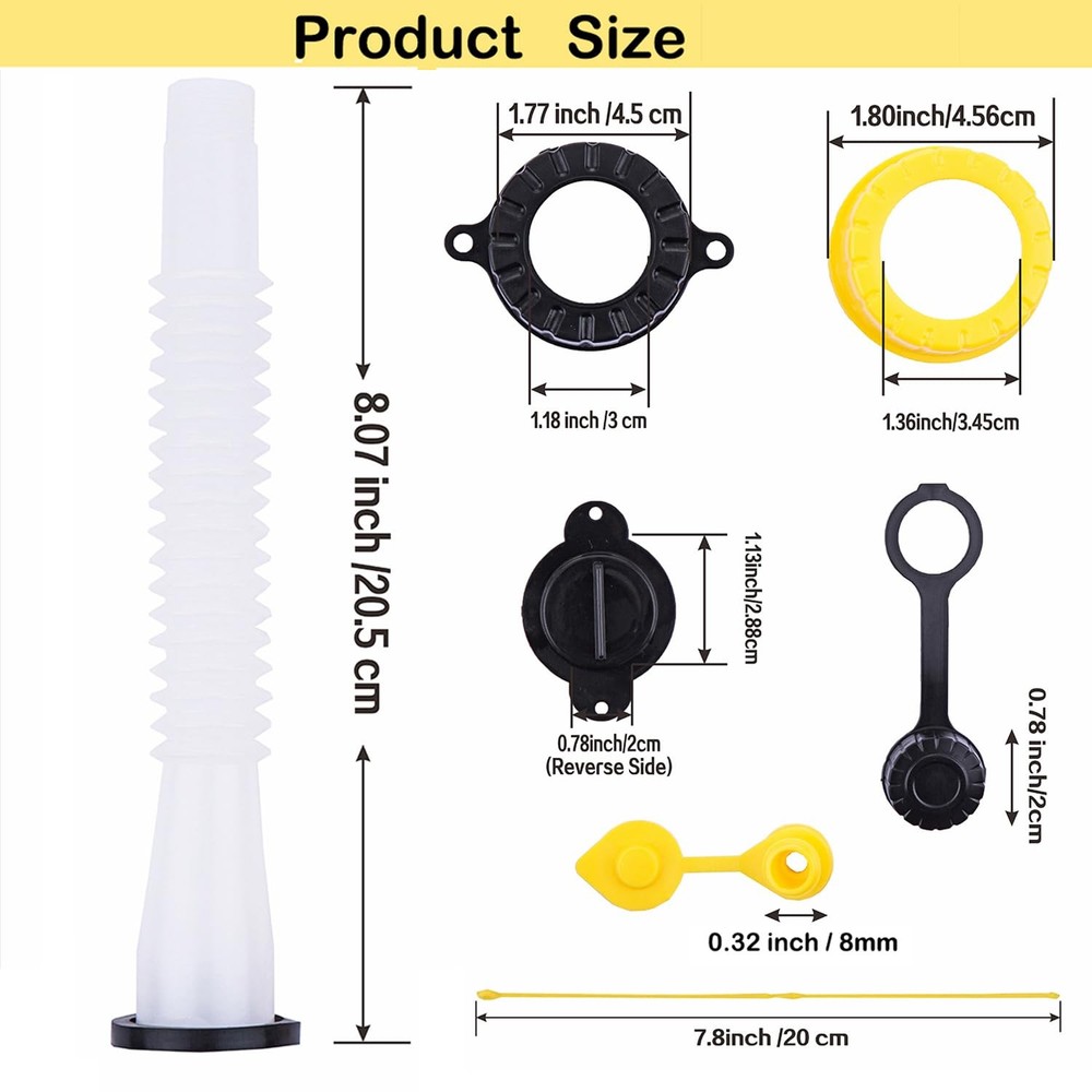 Replacement Gas Can Spouts Improved Design Flexible Pour Nozzle for White