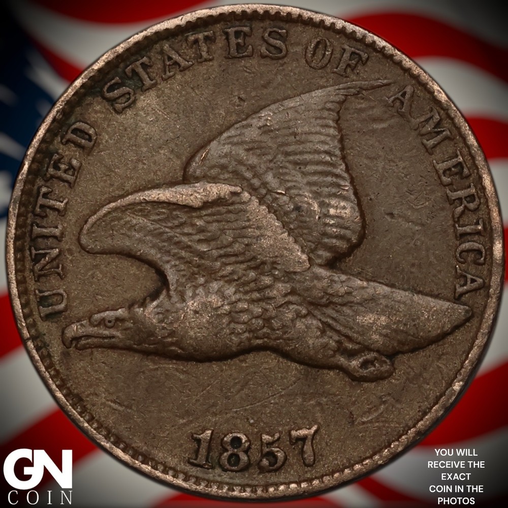 1857 Flying Eagle Cent Penny A3837
