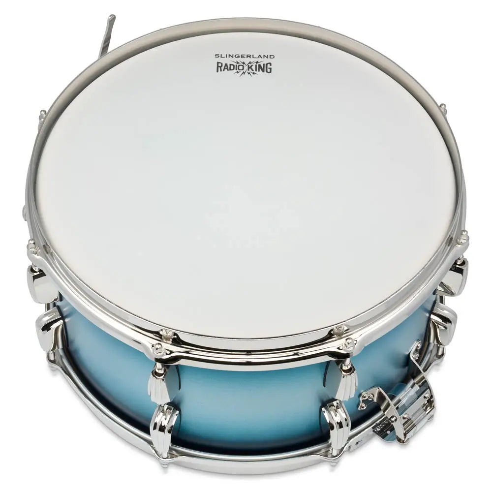Slingerland Radio King Solid Maple Snare Drum 14x7 Blue & Silver Lacquer