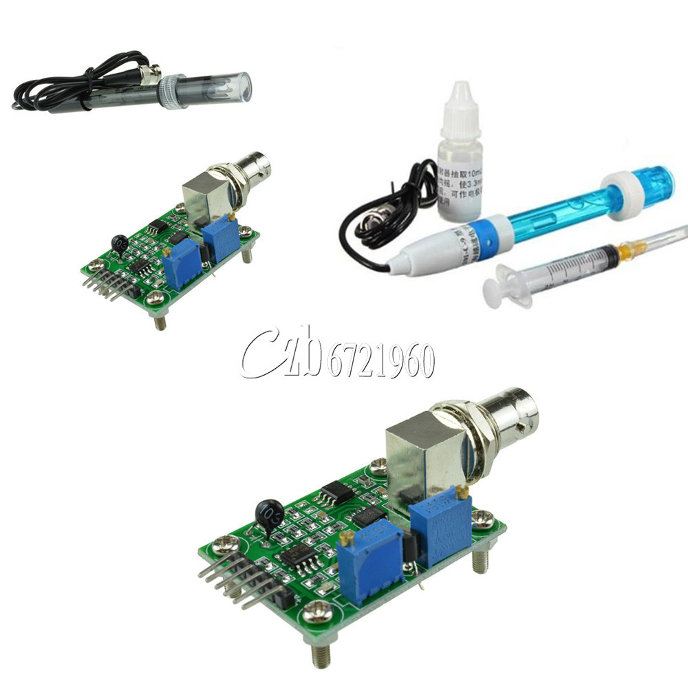 Liquid PH0-14 Value Detect Sensor Module + PH Electrode Probe BNC for Arduino US