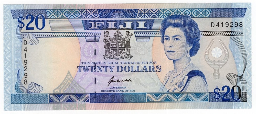 FIJI P-95a 20 Dollars 1992 UNC