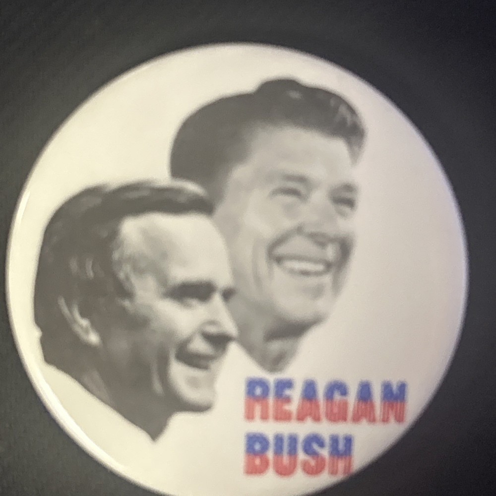 Reagan Bush  jugate  3” pinback button pin