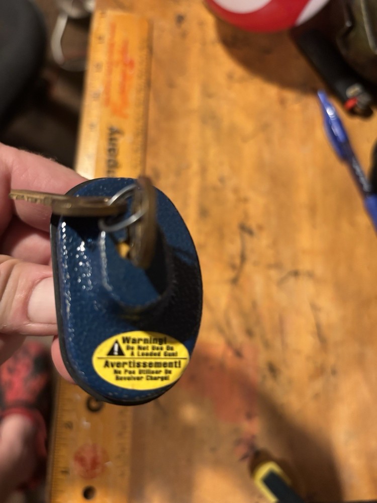 master lock gun lock blue used