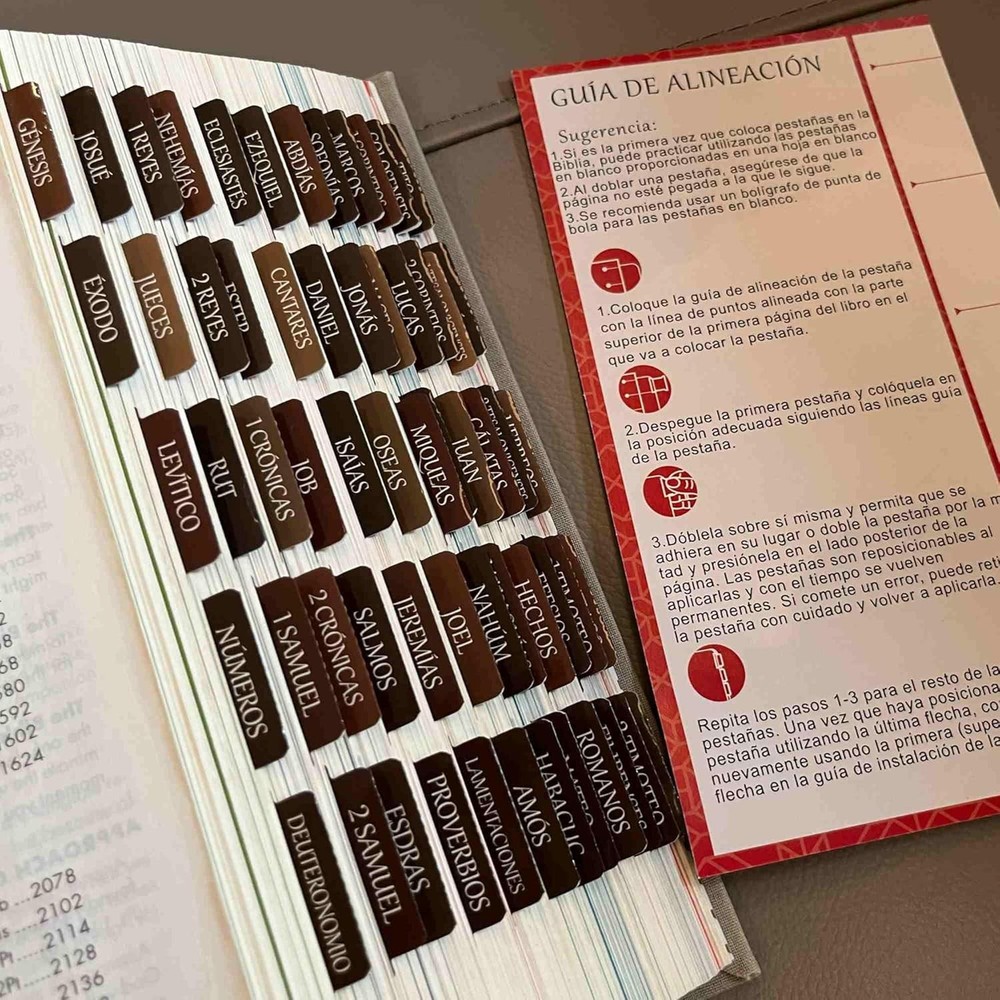 Large Print Repositionable Spanish Bible Laminated Tabs Stickers