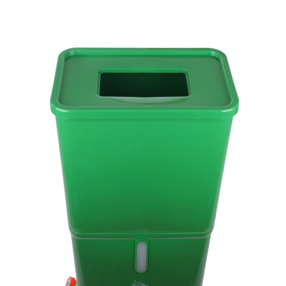 Green Drink Dump Bin w/ Wheels – Dual Compartment Liquid & Trash Disposal