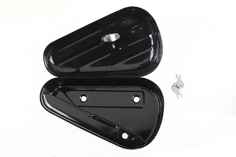 Oval Right Side Black Tool Box fits Harley Davidson