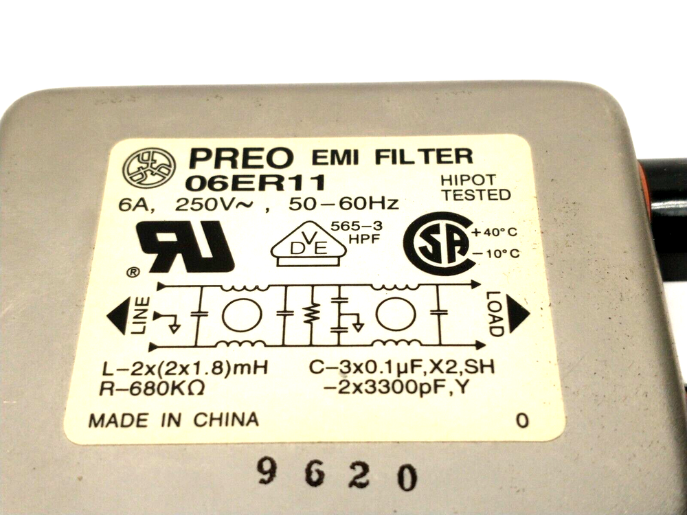 Preo 06ER11 EMI Filter 250V 6A