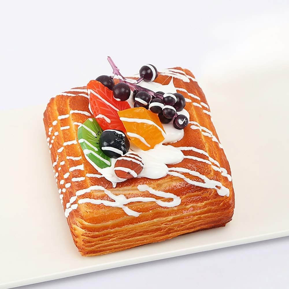 Nice purchase 2pcs Artificial Food Bread Tart Pie Dessert Square Shape