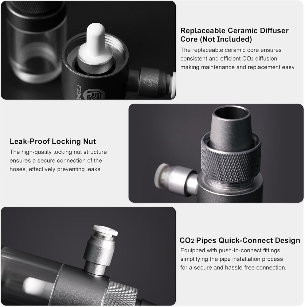 Aquarium Inline CO2 Diffuser, Fits 1/2" ID tubing