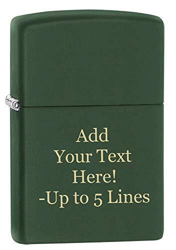 Zippo Lighter- Personalized Message Green Matte Colors Windproof Lighter #221