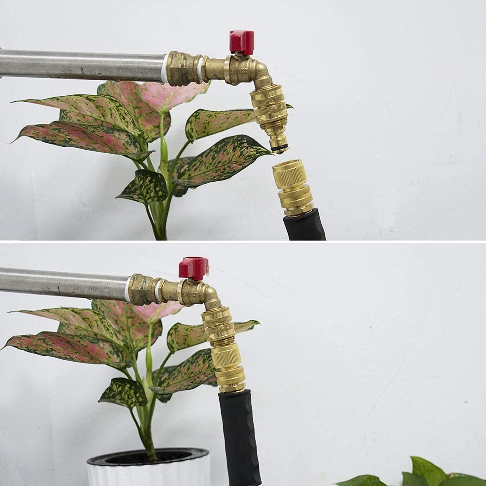 HQMPC Garden Hose Quick Connect Solid Brass Connector 2 Sets,