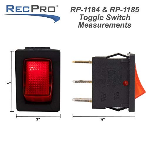 RV Mini Toggle Switch with LED | Red or Blue | Backlit | 2 Blue, 2-Pack