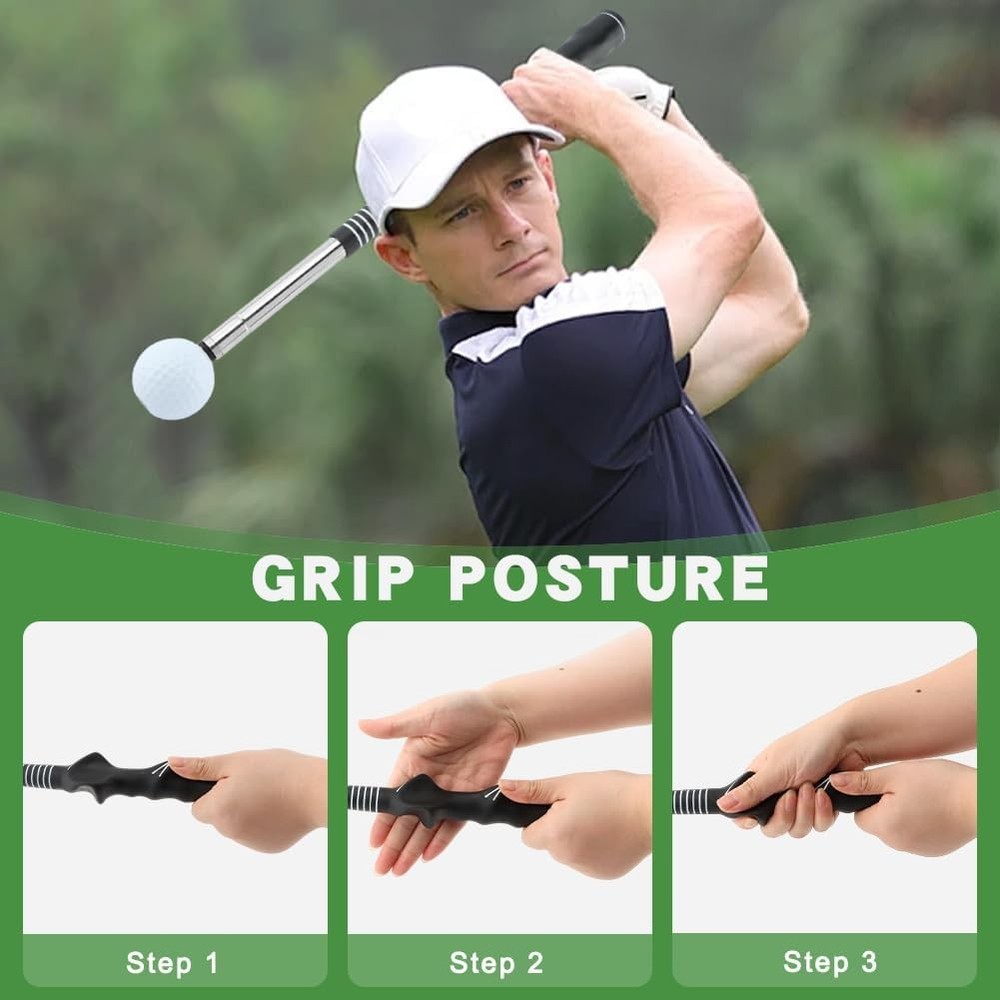 Retractable Golf Swing Training Aid – Fix Rhythm & Stop Slicing/Hooking, Right