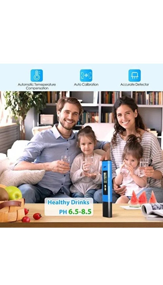 PH Meter 0.01 High Accuracy Pocket Size with 0-14 PH Testing Range PH Tester