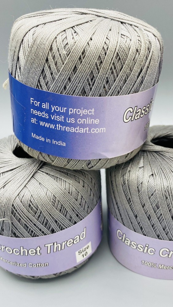 Classic Crochet Thread by ThreadArt. Lot of 5