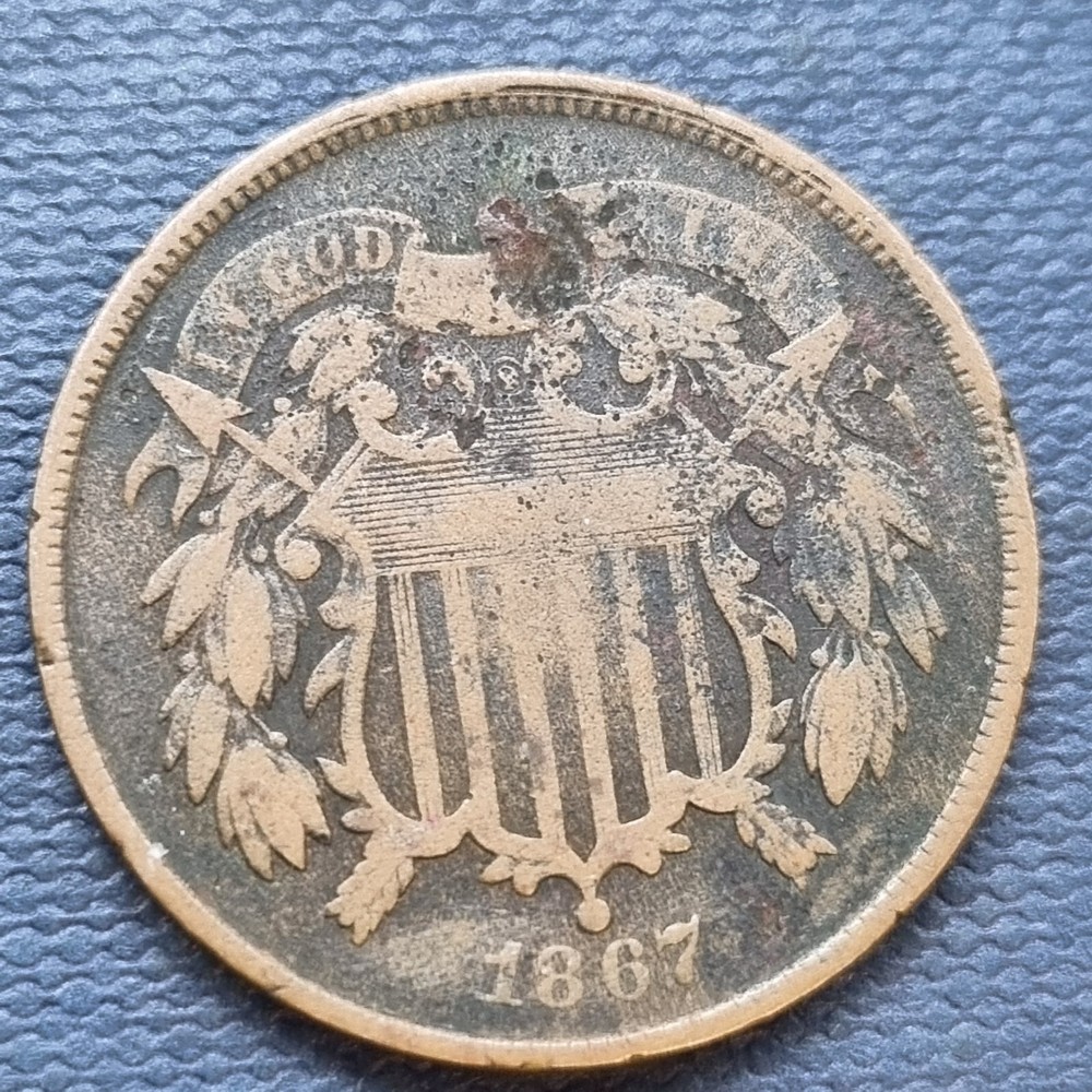 1867 Two Cent Piece 2c Better Grade Details #83325