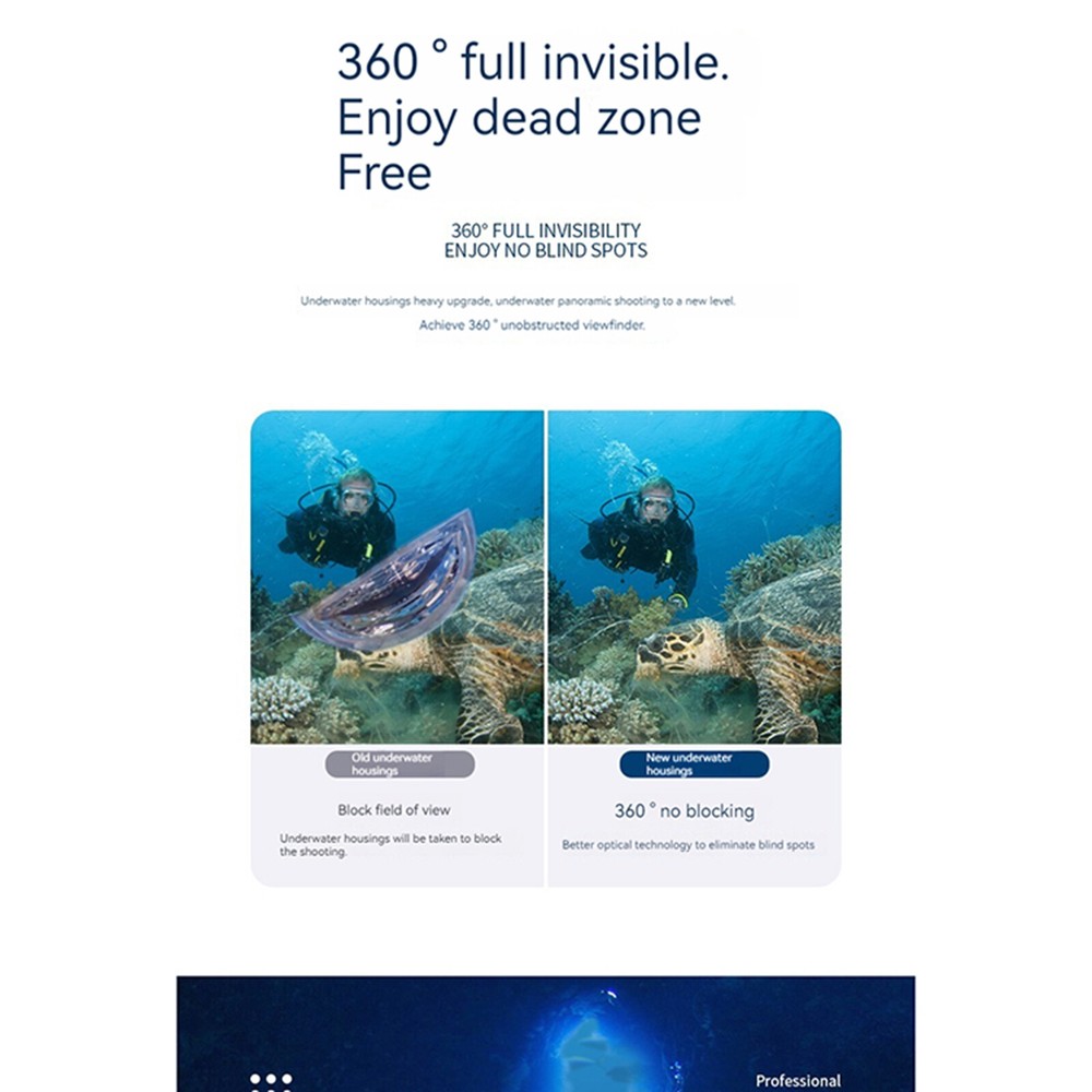 For Insta360 X3 Invisible Dive Case Waterproof Case Housing Shell Protector Box