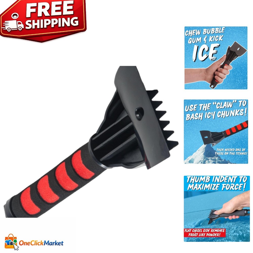 Ultimate Ice Scraper for Windshields - Durable and Lightweight 9x2 Design