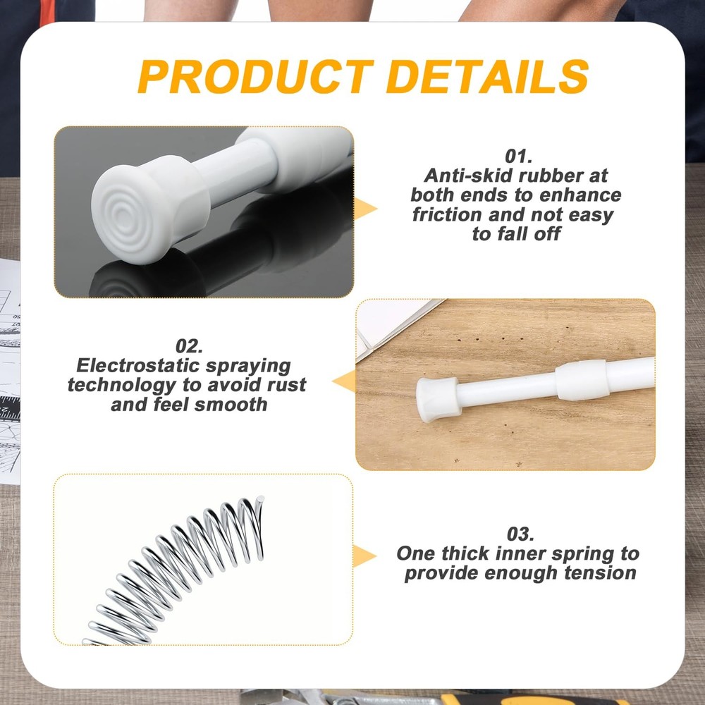 4 Pack Adjustable Window Security Bars Sliding Door Lock