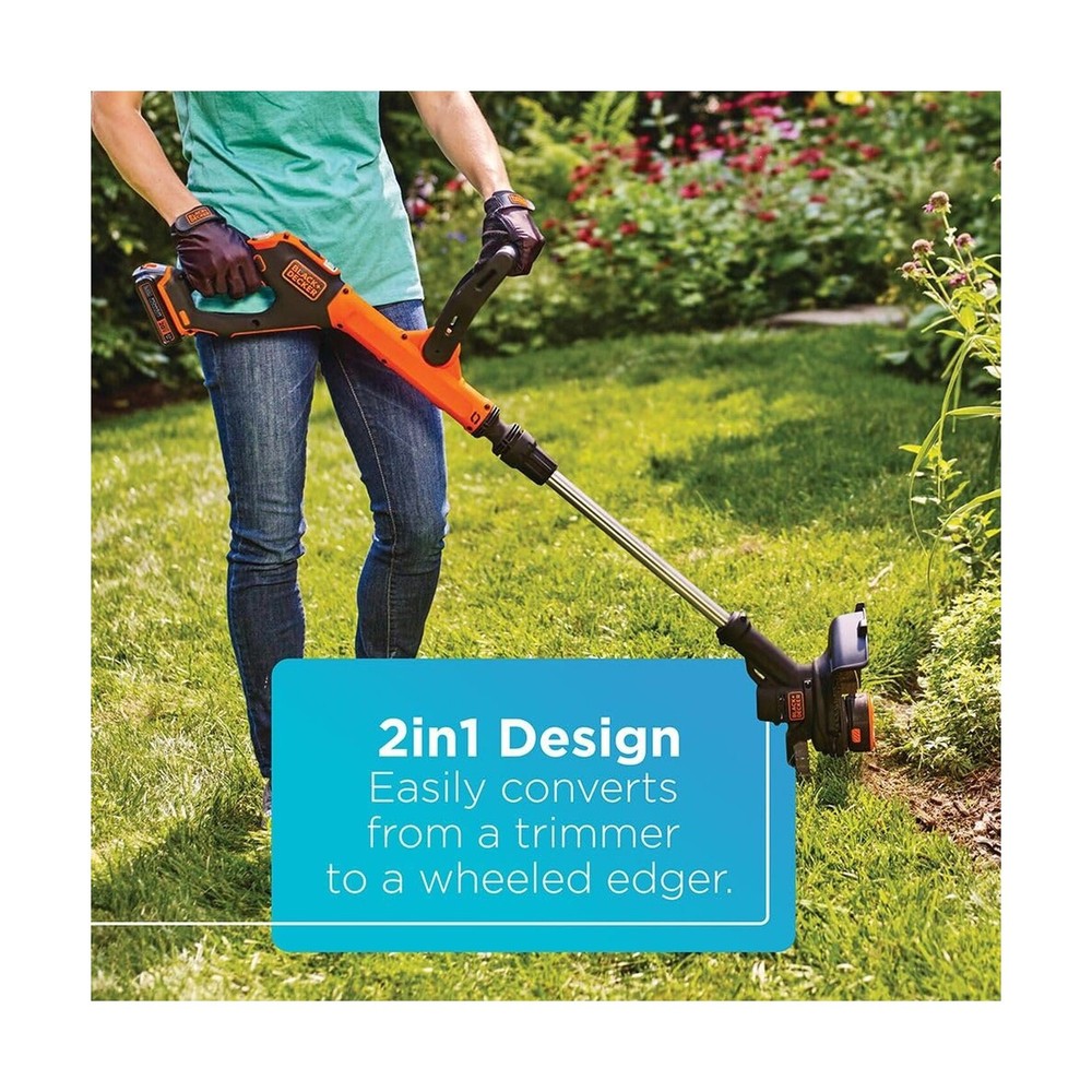 BLACK+DECKER 20V* MAX String Trimmer and Edger, EASYFEED Weed Wacker, 12 Inch...