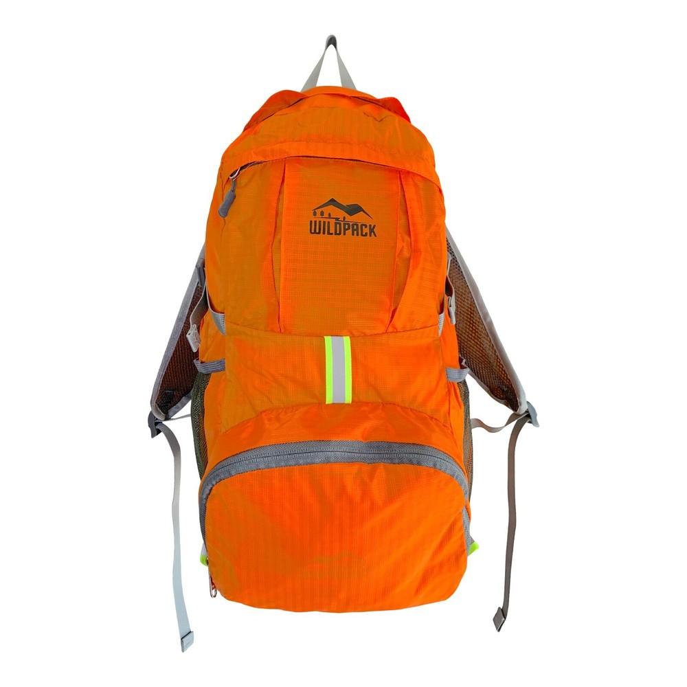 Backpack, Collapsible, Foldable Travel Pack, Packable, Durable--Orange