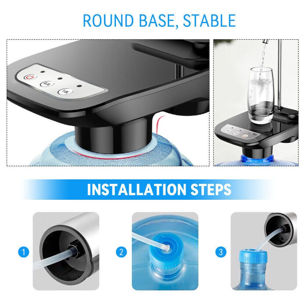 5 Gallon Water Bottle Switch Pump Electric Automatic Universal Jug Dispenser USB