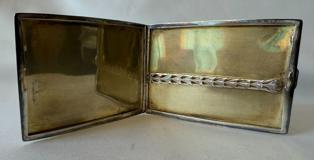 Antique Silver Engraved Cigarette Case 119.83 grams Monogrammed