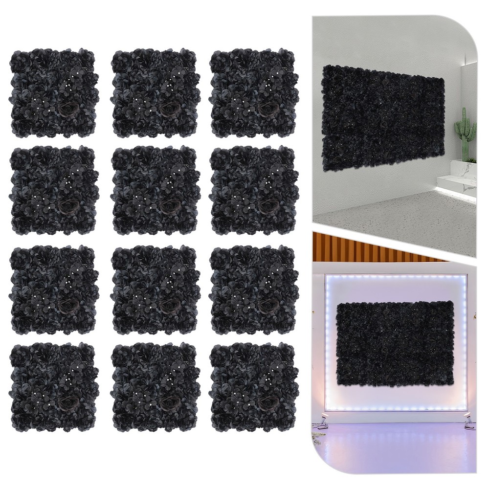 12 Pcs Flower Wall Panel, Artificial Flower Backdrop, Flower Panels For Backdrop