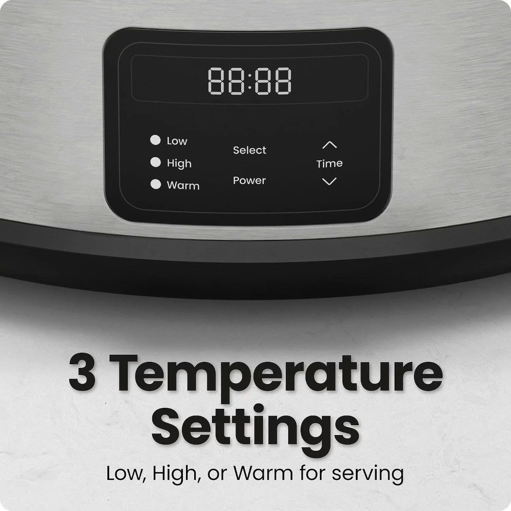 Chefman 7-Qt Programmable Slow Cooker w/ Locking Lid, Adjustable Temp & Timer