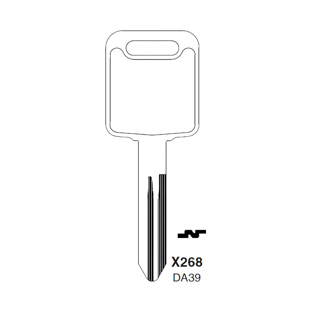 DA39 / X268 Key Blank Nickel