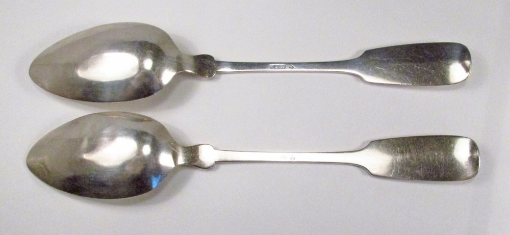 Antique c. 1890s E. Deppe Berlin Germany 800 Silver Pair Table Serving Spoons