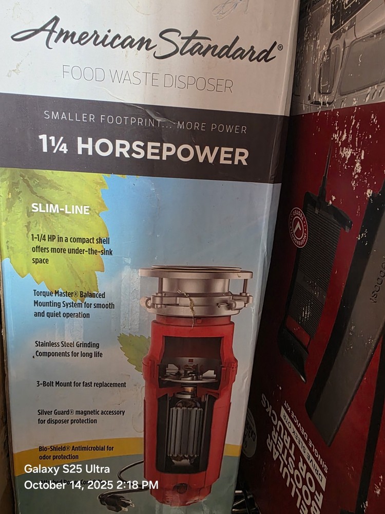 American Standard Slim-Line 1 1/4 HP Food Waste Disposer, Continuous Feed