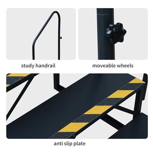 3 Step RV Steps with Handrails Ladder, Steps for Home, 400 LBS 3-step Rv Steps