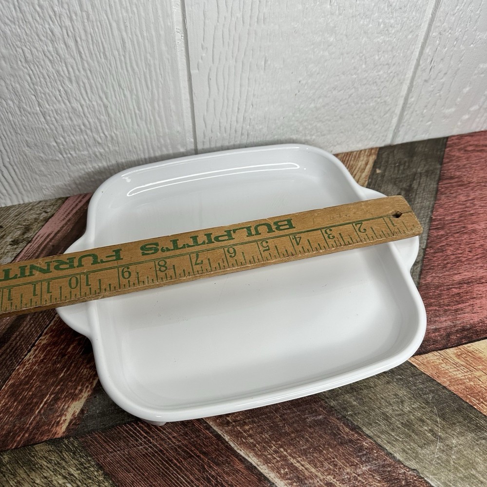 Corning Ware "Microwave Plus" MW-85 Footed Browning Grill 8 1/2" Square WHITE