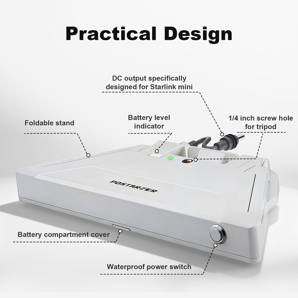 POSTARZER Starlink Mini Battery Case, Can Accommodate 8 x 18650 Pack...
