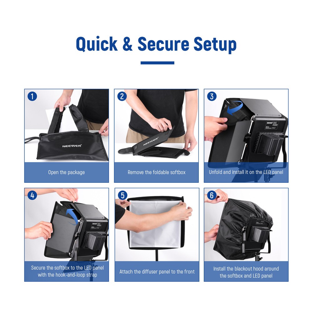 NEEWER 12.2''x 11.4''Foldable Photo Video Studio Softbox Diffuser&Grid&Bag