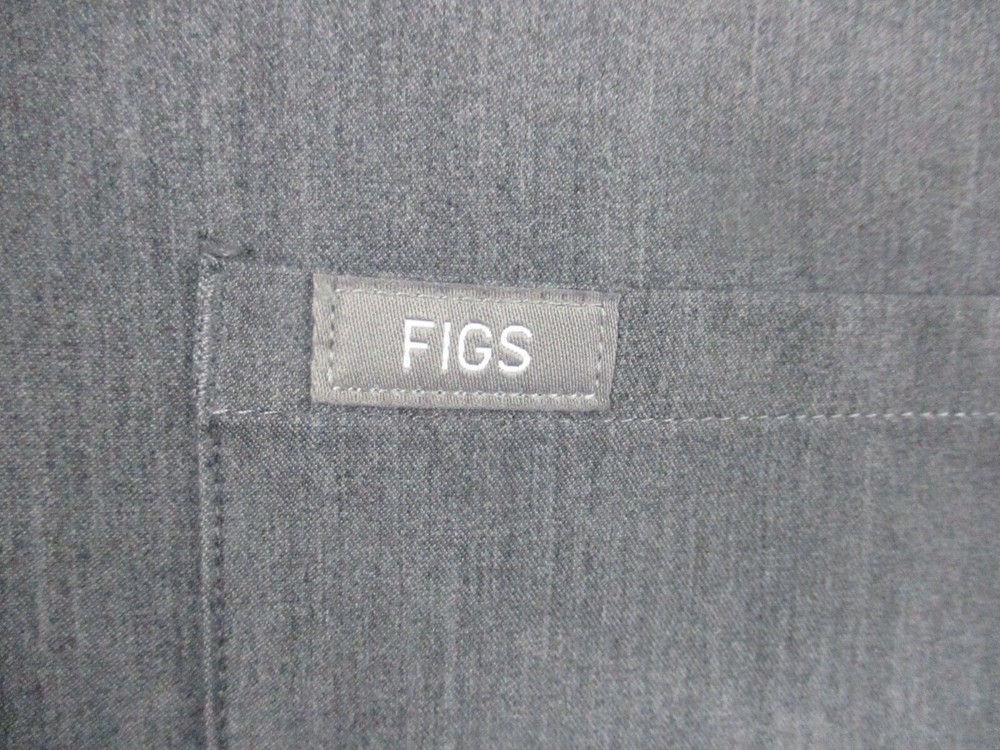 Figs Technical Collection Gray Catarina Scrubs V-Neck Top Medium Uniform Gray